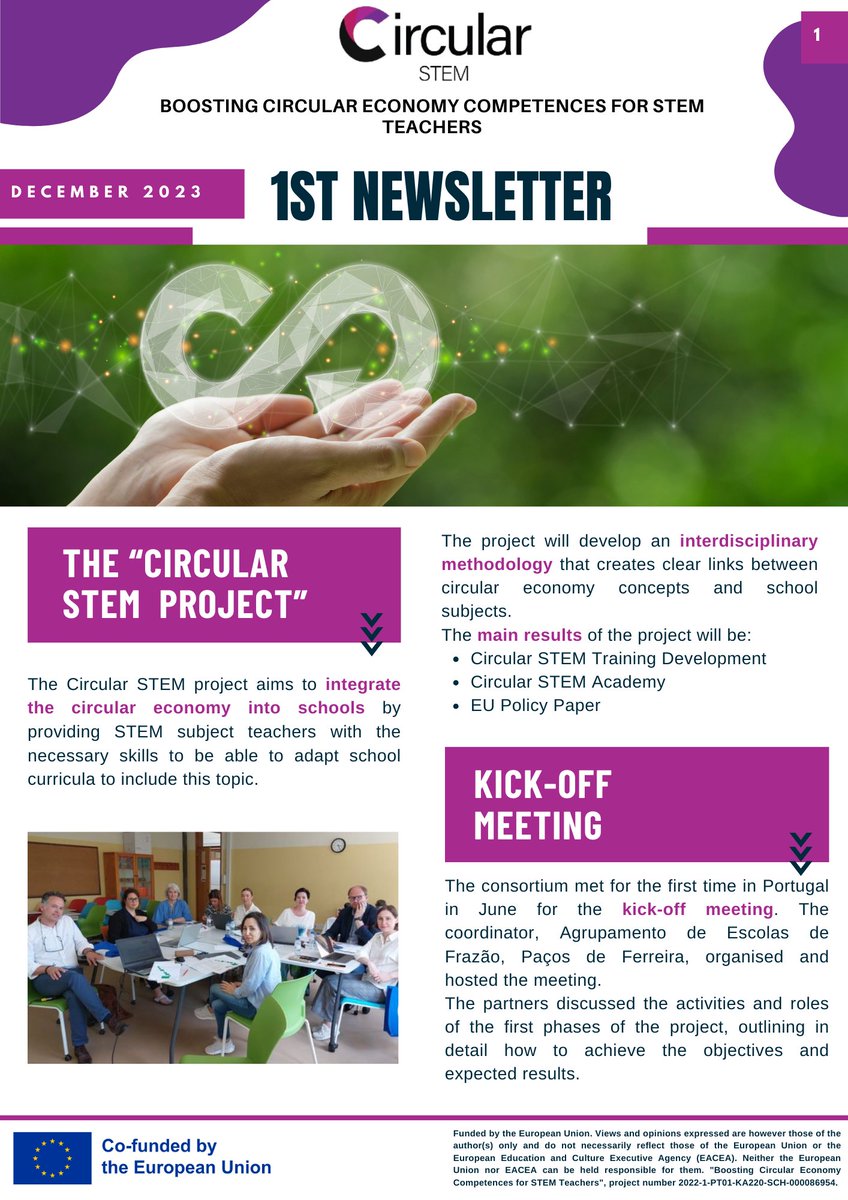 dlearneu's tweet photo. π Exciting times ahead for Circular STEM!
π Dive into our first newsletter to catch a glimpse of the project's inception, the buzz from the kick-off meeting, and the stellar initiatives already in motion and lots more. π°π
#CircularSTEM #STEMEducation #CircularEconomy https://t.co/StwHVgq0sq