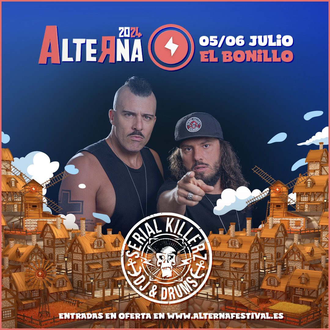 CosmicOficial's tweet photo. 💥 Seguimos con una nueva confirmación de Serial Killerz para el 2024!!
Estarán en el @AlternaFestival que tendrá lugar el día 5 y 6 de julio en El Bonillo.
Ya podéis comprar las entradas
https://t.co/BPImwr1nNw
#SerialKillerz #dj #bateria #music #bonillo #alternafestival https://t.co/ZoF2rQs9rd