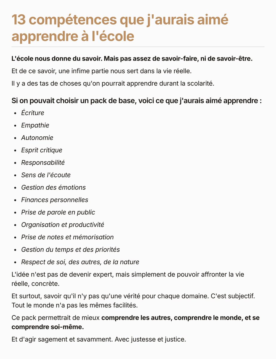 KevinDetem's tweet photo. La vie d'adulte est une jungle. Certains y sont confrontés trop jeunes. D'autres y sont préparés trop tard. 

Voici ce que j'aurais aimé apprendre plus tôt : https://t.co/8L1cT7gOsi