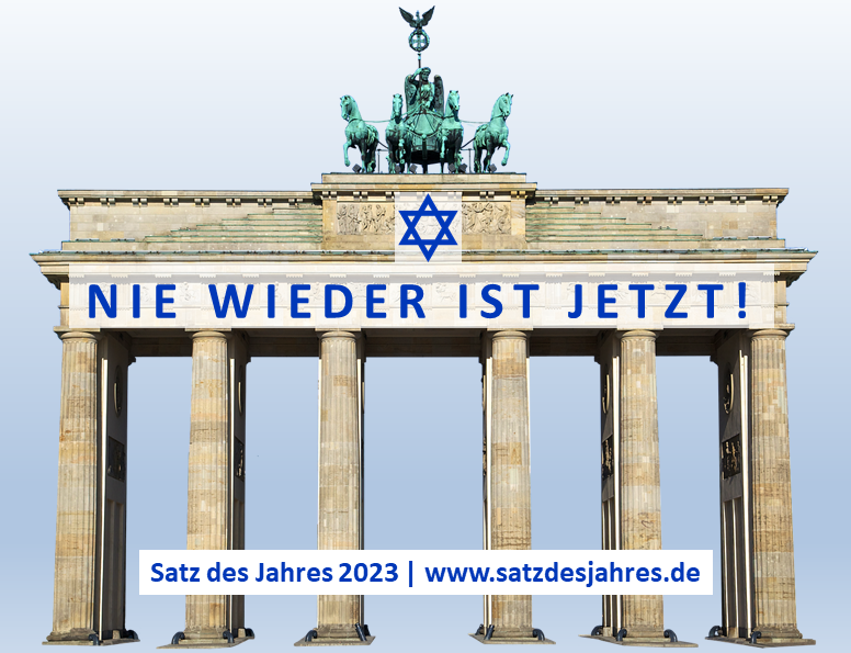 Der deutsche Satz des Jahres 2023 lautet: 
"Nie wieder ist jetzt!"
satzdesjahres.de/presseinformat…
#SatzdesJahres2023 #niewiederistjetzt #Antisemitismus <a href="/ZentralratJuden/">Zentralrat der Juden in Deutschland</a>