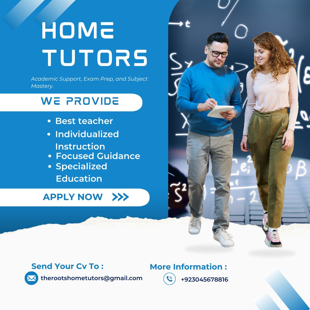 #therootshometutors
#RootsHomeTutors #HomeTutoring #TutoringServices #EducationalSupport #LearningFromHome #StudyWithRoots 03024640787/03442344256#ImproveYourSkills #TutorLife #PrivateTutoring #OnlineLearning.