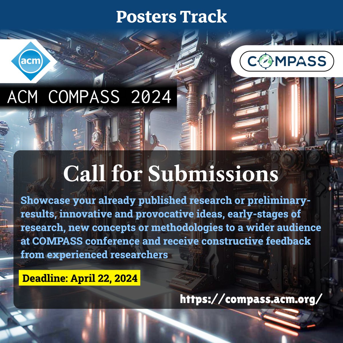 Call for Posters: exciting opportunity for student researchers to showcase their work to a very nice community, check out the call here compass.acm.org/calls/call-for…