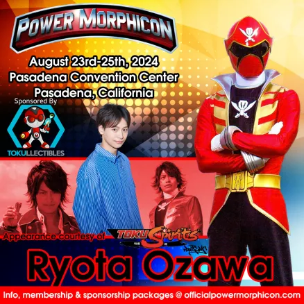 *clears throat* LET'S MAKE THIS SHOWY! 🔑🏴‍☠️ We are proud to announce the return of Ryota Ozawa to #PowerMorphicon 2024! We are so thrilled to welcome back our favorite pirate captain! We hope you'll show him a wonderful time!
