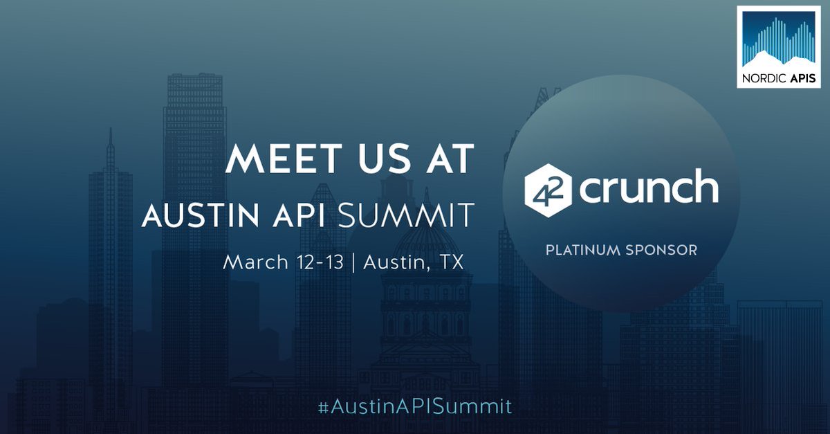 nordicapis's tweet image. Shoutout to the #AustinAPISummit 2024 Platinum Sponsor - @42crunch. Thanks for supporting our event and looking forward to seeing you in March!
Make sure to sign up for their workshop on March 11 and register for the main conference here: nordicapis.com/events/austin-…