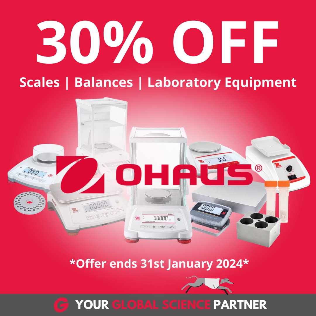 Elevate your precision game with our exclusive 30% OFF SALE on Ohaus !🚀

Shop our wide range of OHAUS Lab Balances, Industrial Scales, Laboratory Equipment, Weights and Accessories.🛒⬇️

greyhoundchrom.com/special-offers…

#sale #laboratoryequipment #scales #balances #laboratory #weights