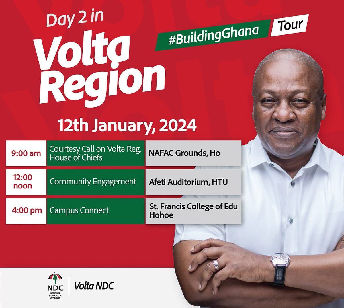 Volta Region welcomes John Mahama @JDMahama @Ndcpidgintweets @ndccommbureau @ndccommbureau @Rasta4NDC @Rasta4NDC @ndc
