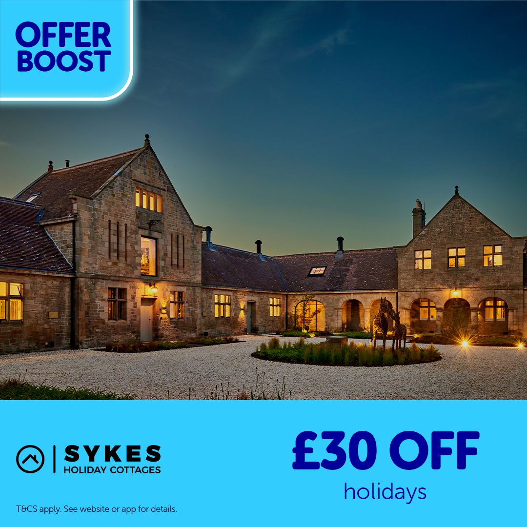 Save £30 on your next holiday with @sykescottages. 🏡 Whether you're looking for peace and quiet in the countryside or a relaxing hot tub weekend away, find something perfect just for you. Book now. 👇 ow.ly/KVIY50QnSfs T&Cs apply. See offer for details.