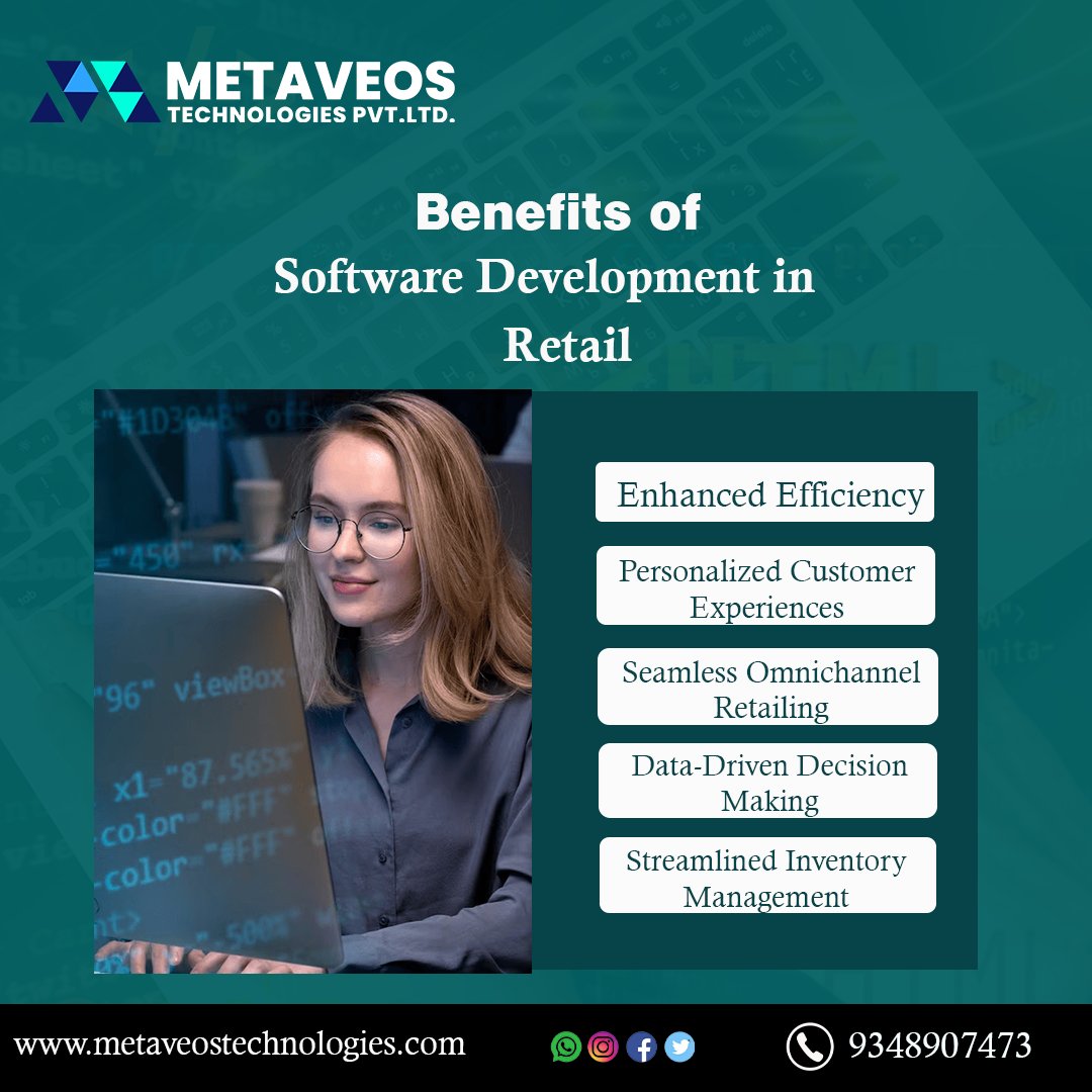 With the help of our innovative software solutions, unleash the potential of your retail operation! 🚀🛒
Contact with us: +91 9348907473/0674-7966327.
For more details visit: metaveostechnologies.com
Email us at: info@metaveostechnologies.com

#softwaredevelopment
#webdevelopment