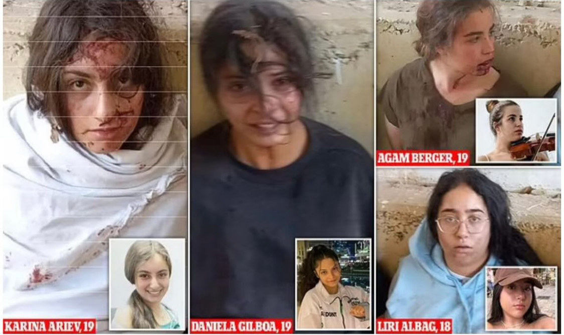 TW: Gewalt / Vergewaltigung Die schrecklichen Aufnahmen der Entführten Hamas-Geiseln, die nur wenige Stunden nach ihrer Entführung am 07.10.23 aufgenommen wurden, zeigen die Teenager Liri Albag, Karina Ariev, Daniela Gilboa und Agam Berger. Sie sind blutverschmiert, misshandelt…