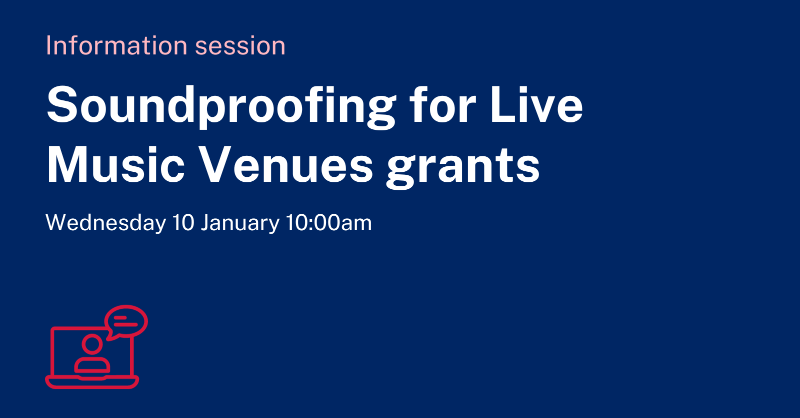 Create_NSW's tweet photo. We're running information sessions on Soundproofing for Live Music Venues grants, with practical tips about the application process. The last session is Wednesday 10 January 2024 at 10am - register now!
#CreateNSW #SoundNSW #LiveMusic #MusicIndustry