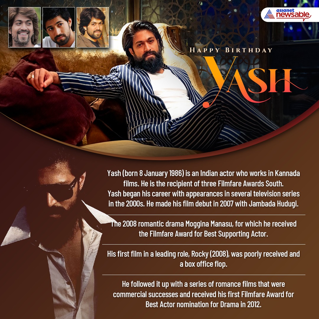 Happy Birthday Rocking Star @TheNameIsYash #HappyBirthdayYash #YashBirthday #ActorYash #KannadaActorYash #Yash #YashBirthday