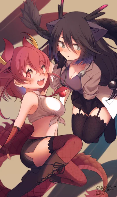 赤龍ちゃんと黒龍ちゃん!!龍の子みんな可愛すぎる…… 