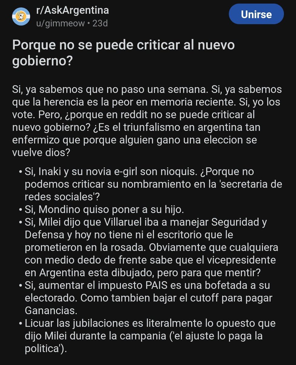 Arrepentidos de Milei tweet media