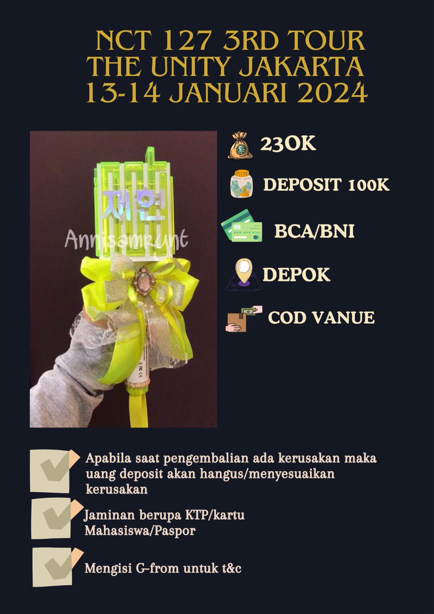 Open Rent LightStick NCT Unity Jakarta
Free baterai + Pita ✨ 

 #NCT127_NEOCITY_THE_UNITY   #THEUNITYINJAKARTA