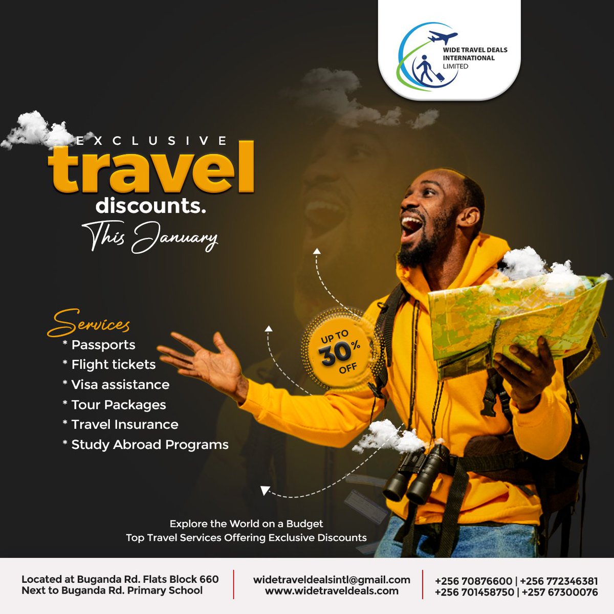 widetraveldeal's tweet image. JANUARY DISCOUNTS STILL ON📢

Jet-Set with us offering you exclusive January discounts that will turn your travel dreams into reality.

 #Travel #Bugingo #Jersey #canary #prostitution #Kigali #ProphetElvisMbonye #Duncanwilliams