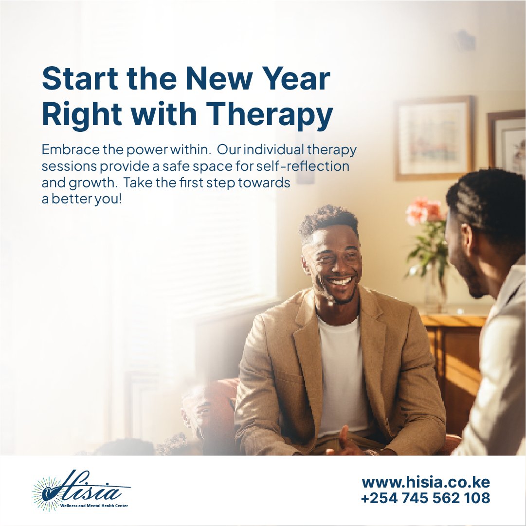 Discover a path to self-discovery and growth. Our expert therapists at Hisia are here to guide you through the journey of self-improvement. 

Book a session with us today. Call/WhatsApp 0745562108
#individualtherapy #wellnessjourney #reachout
