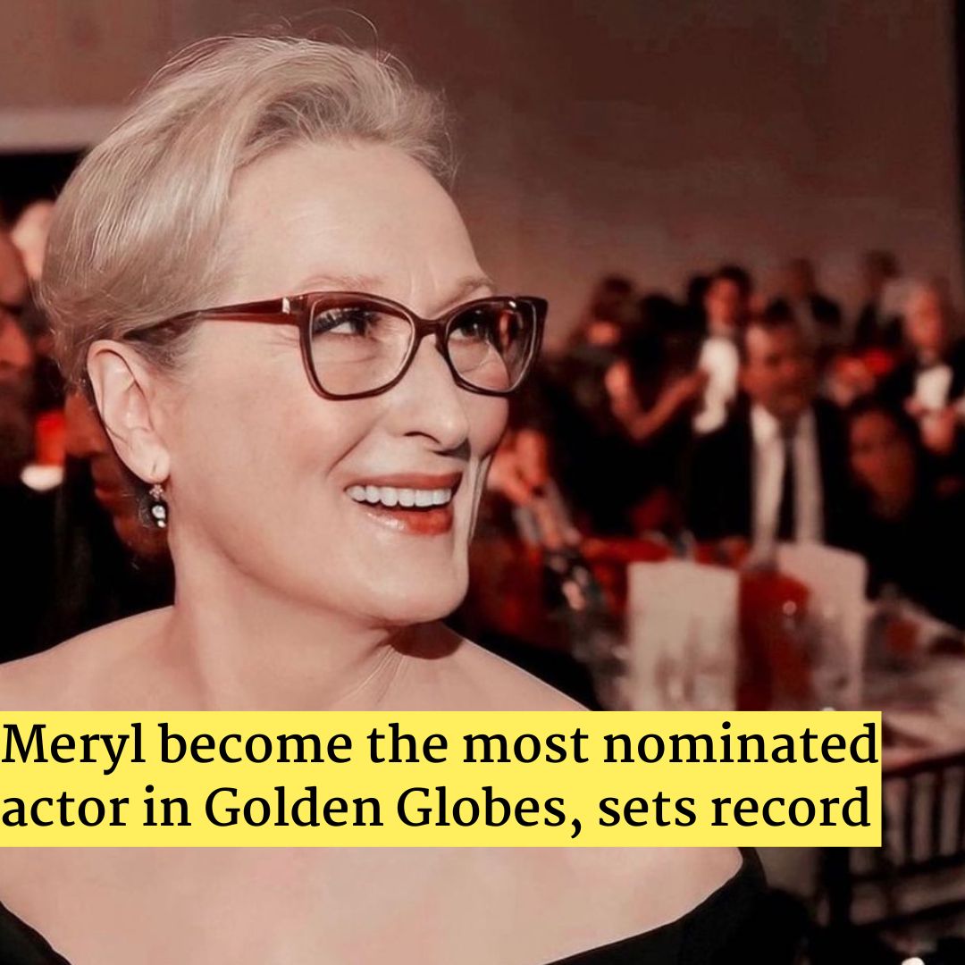 #MerylStreep breaks record with 33 #GoldenGlobe nominations With her nomination at the 81st #GoldenGlobes for Best Supporting Actress in #OnlyMurdersInTheBuilding, her total count now stands at 33