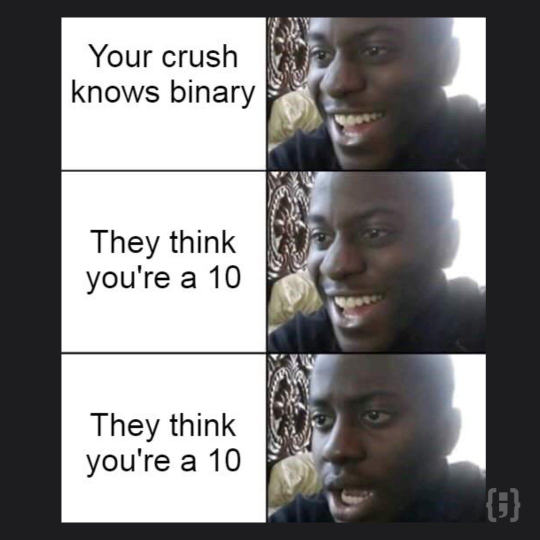 buzzingcode's tweet image. #meme
When your crush is a programmer and knows Binary Language 👨🏼💻💡
#talesofacoder #coding #programming #ai #tech #buzzcoder @buzzingcode