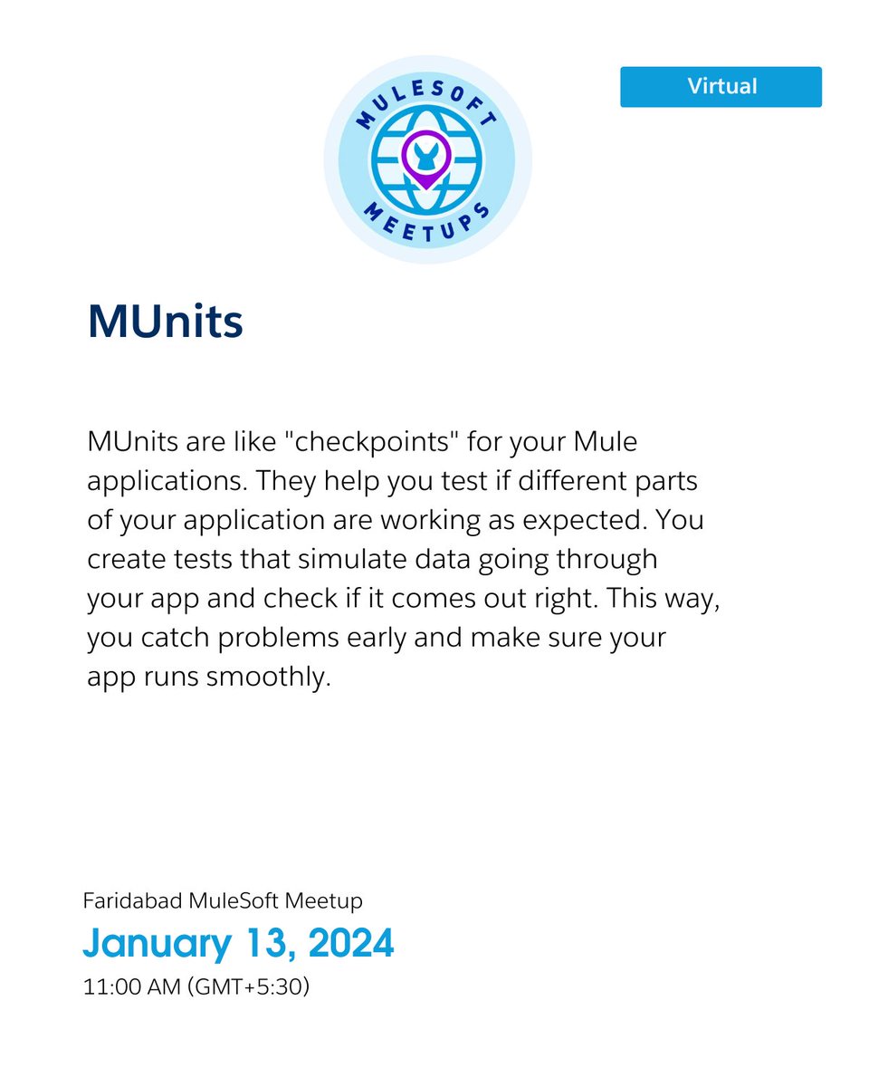MuleSoft's tweet photo. 📅 Clear your calendar for this week's #MuleSoftMeetups: https://t.co/65QbZfZOeb https://t.co/yYJY23oYb0