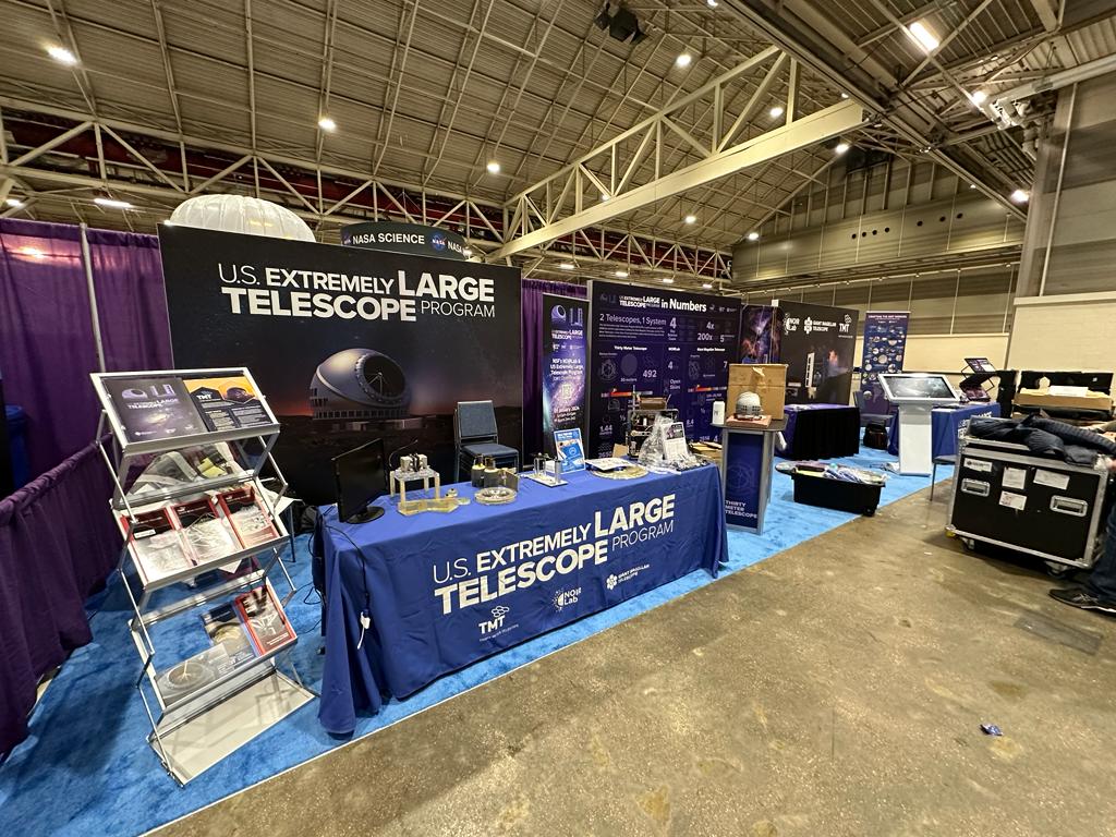 TMTObservatory's tweet image. All set for #AAS243! Come visit our booth tomorrow through Thursday to learn more about the United States Extremely Large Telescope Program and its partners (including us!). 

#USELTP #astronomy #TMT #ThirtyMeterTelescope #telescope #observatory
