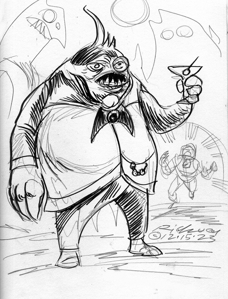 Thedocbot's tweet photo. Continuing part 85 of posting my daily #sketchbook pages! I dig #dailydrawing The posting continues on this newest book! #sketch #drawing #conceptart #surreal #draw365 #monster #characterdesign #landscapes #alienmonsters #batmanreturns #doompatrol #comicart https://t.co/rNeVWLT94U