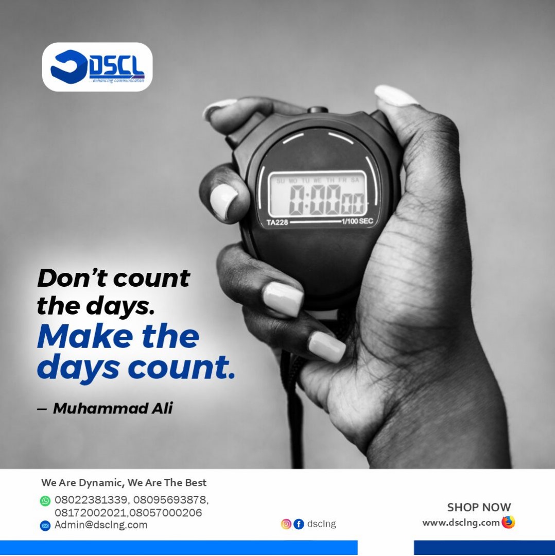 dsclng's tweet photo. Don't count the days. Make the days count - Muhammed Ali

Good morning dear valued customers. 
We are dynamic, we are the best! https://t.co/YlwsDZsNkH