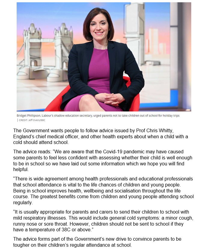 BigBadDenis's tweet photo. 🇬🇧UK: "Parents will be told to stop the COVID-era practice of keeping children off school with sore throats and runny noses as part of a government push to tackle soaring absenteeism." 🤦‍♂️

#COVID19UK #COVIDisNotFlu #COVIDisNotOver 

Source: https://t.co/fZPGfUZb8a https://t.co/1DW6rgSuUT