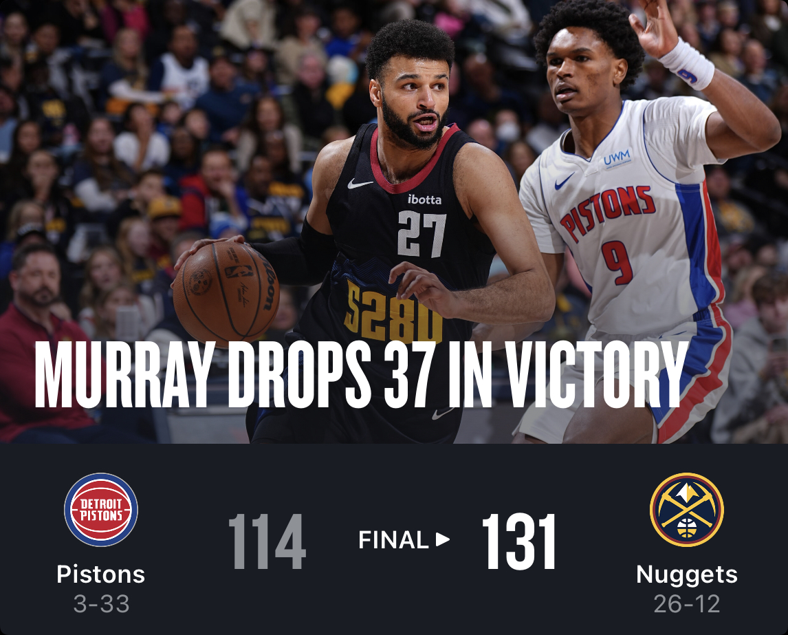 AJenningsX's tweet photo. Pistons...     Back on their loosing streak https://t.co/vPYSX3Z35g