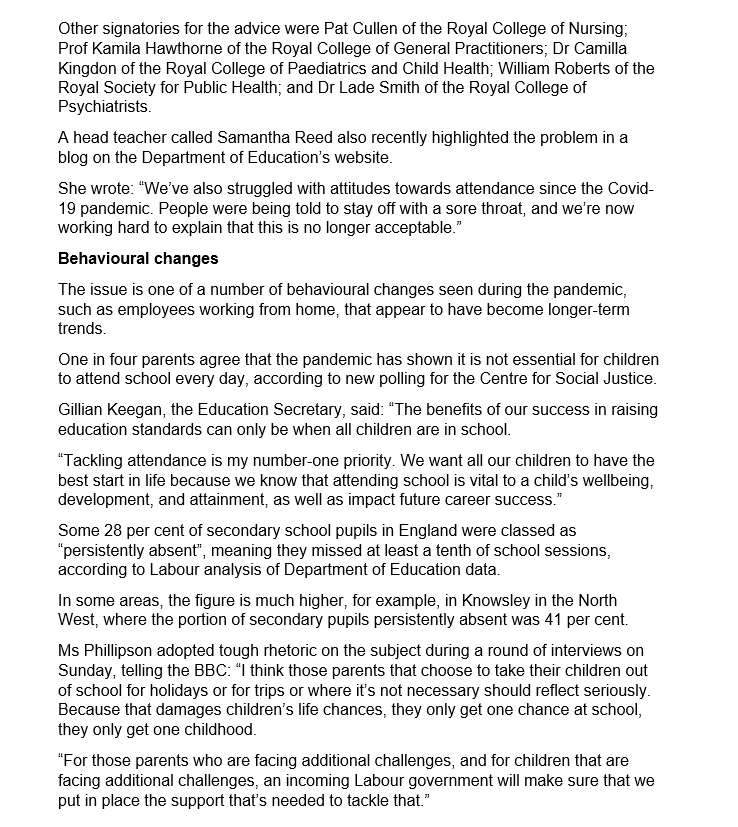 BigBadDenis's tweet photo. 🇬🇧UK: "Parents will be told to stop the COVID-era practice of keeping children off school with sore throats and runny noses as part of a government push to tackle soaring absenteeism." 🤦‍♂️

#COVID19UK #COVIDisNotFlu #COVIDisNotOver 

Source: https://t.co/fZPGfUZb8a https://t.co/1DW6rgSuUT