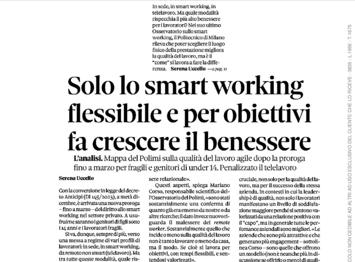 LDRaimondo's tweet photo. Solo lo #smartworking #flessibile #lavorare per obiettivi fa crescere il #benessere delle #persone
Poter scegliere il luogo della prestazione migliora certamente la qualità del #lavoro ma è soprattutto il come si lavora a fare la differenza. #TLC #digitale #DigitalTransformation https://t.co/nmWAaykIEM