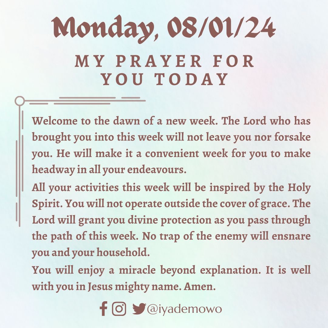iyademowo's tweet photo. My Prayer for you today

#prayer #myprayertoday #prayingthrough #iyademowo #2023 #yearofmegamiracles #mpfyt #pbths https://t.co/n6aAiZy7h5