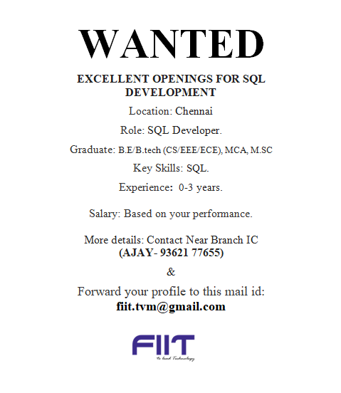 Fiit_Tvm's tweet photo. #fiitformacion #WANTED #hiringnow #placement #freeplacement #jobopportunity #jobseekers #jobsearch #Thiruvannamalai #chennai #freeplacementtraining #placementtraining #offercourse #jobsearch #jobvacancy #freeWebDevelopment #artificialintelligencefreecourse #OfflineTraining https://t.co/cf5XpxXe6y