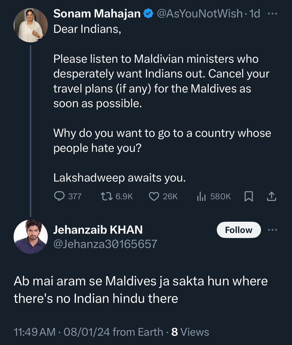 AsYouNotWish's tweet photo. Awesome! Hindu-hating Pakistanis are willing to replace the Indians in the Maldives.

Have a blast, Maldivians! Enjoy it while it lasts.

India out, Terroristan in. https://t.co/W0NJkYbaME