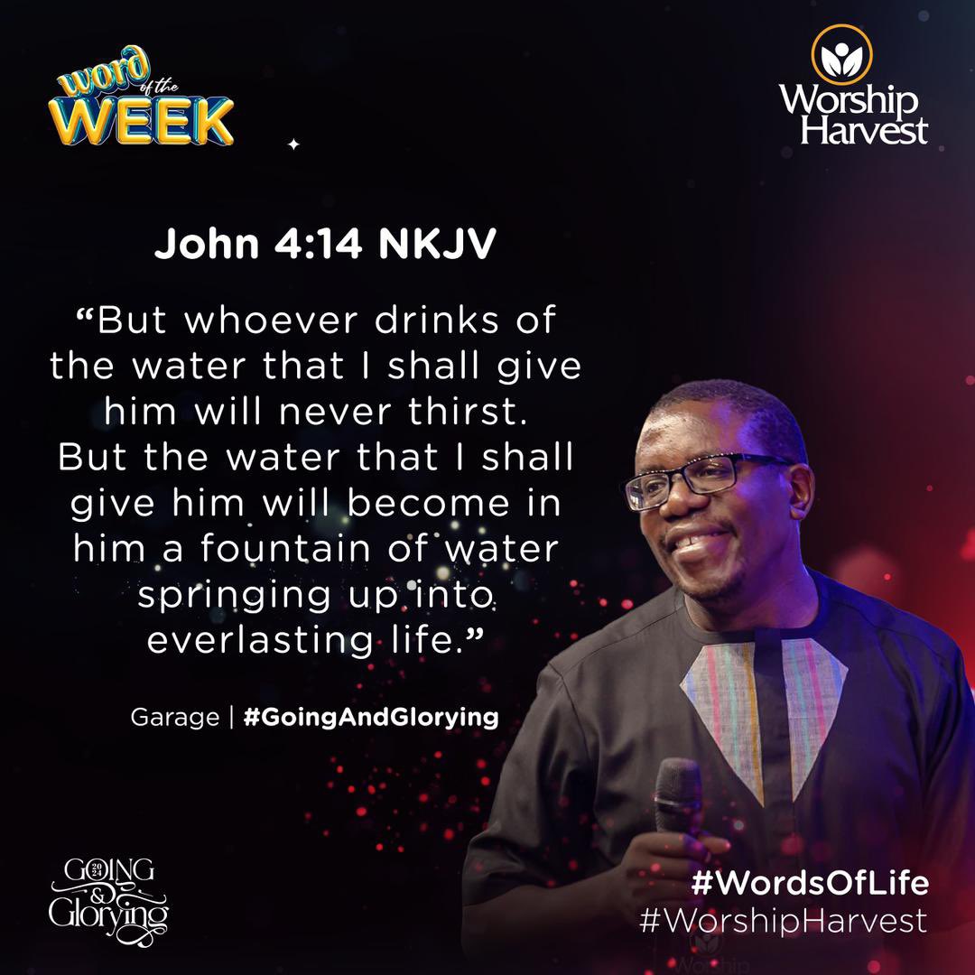When we have Jesus we have everlasting life. A constant supply of living water to our spirits 😊. 

If you haven’t received of His living water, you can make that decision today 🤗 

#WordOfTheWeek #WordsOfLife #WorshipHarvest #GoingAndGlorying