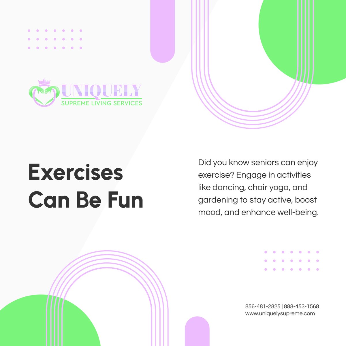 UniquelySLSLLC's tweet image. Seniors can have a blast while staying active. Explore the world of fun exercises for older adults, from dance workouts to gardening, and unlock the secret to a happier, healthier life.

#SeniorFitness #FunExercise #JenkintownPA