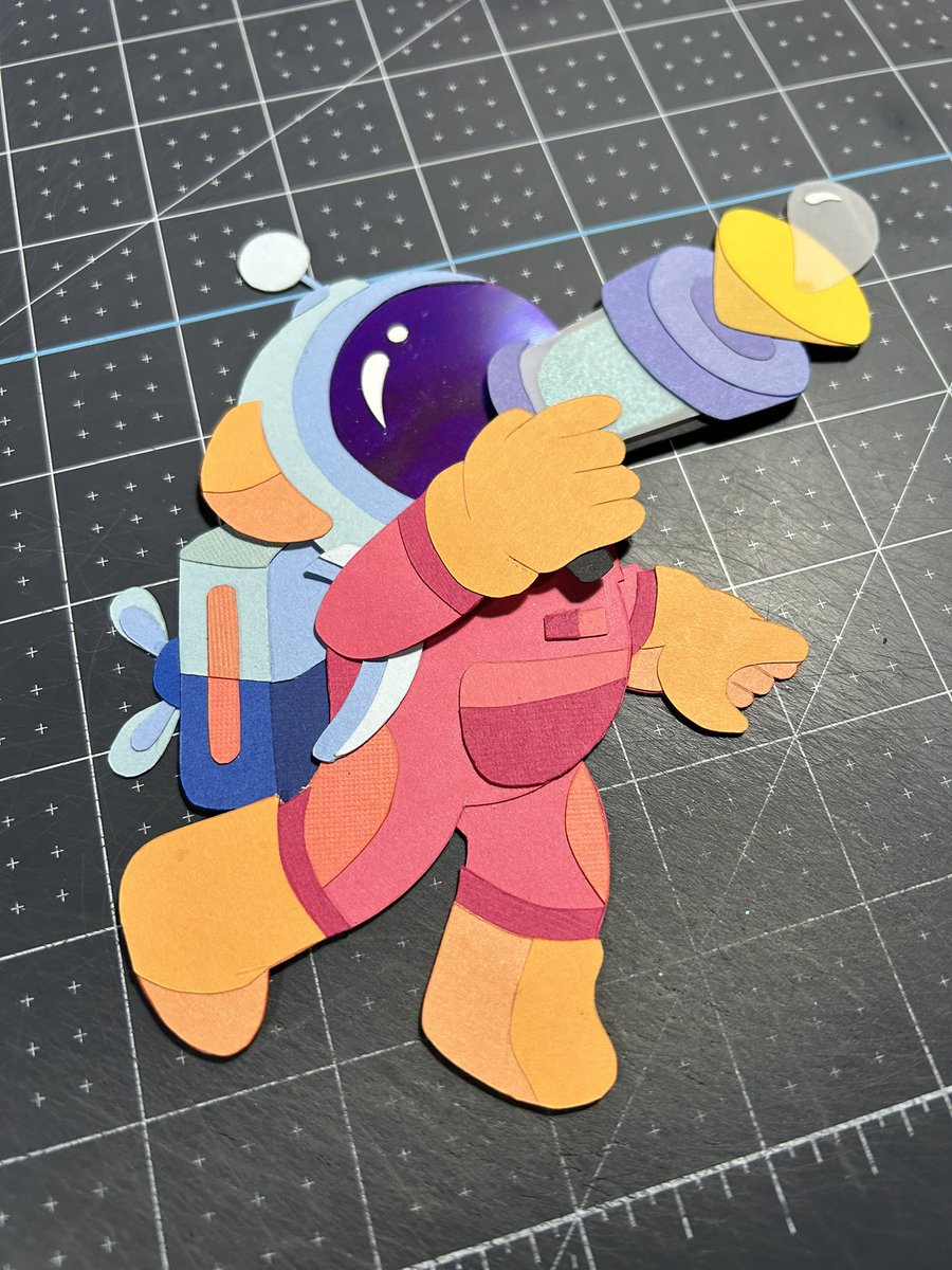 pyropixie's tweet photo. Finished this paper piece the other night on stream - @loddlenaut! I super enjoyed this game so of course I had to make something! Will definitely frame and add a few more fun details https://t.co/y4wRFT14lo