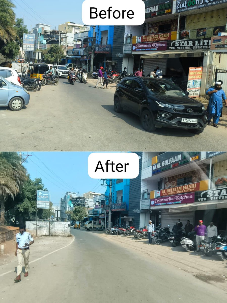 shotr_tlchowki's tweet photo. @HYDTP @DvlpPuppalaguda @hydcitypolice @cyberabadpolice @CYBTRAFFIC Sir, Conducted operation #ropehydtp at Bapughat and Shaikpet road , removed the footpath encroachments and illegal parking which obstructions to free flow of traffic https://t.co/PRbK3x1Xup