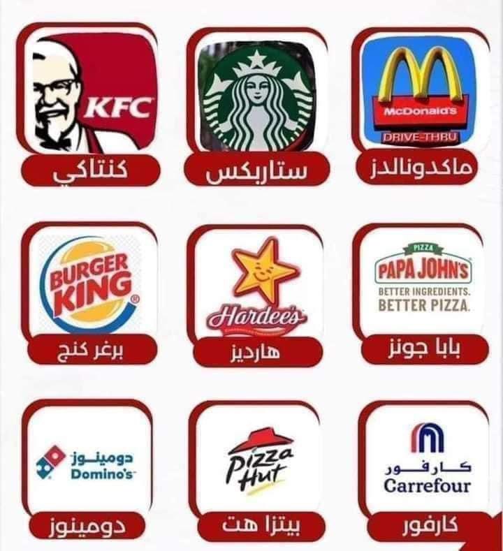 sajidusmani787's tweet photo. میں ان سب کا بائیکاٹ کرتا ہوں ۔۔
آپ کرتے ہیں کیا ؟؟ 
#boycott 
#BoycottIsrael https://t.co/iY5aubOef7