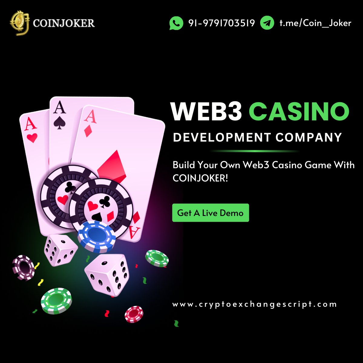 Discover the thrill of Web3 casino games! 

Join the Web3 revolution at COINJOKER >> tinyurl.com/4j4djt6m

#Web3Gaming #BlockchainCasino #NFTGames #DecentralizedGaming #GamingInnovation #CryptoCasino #SmartContracts #ProvablyFair #CrossPlatformGaming #Web3Technology #Digital