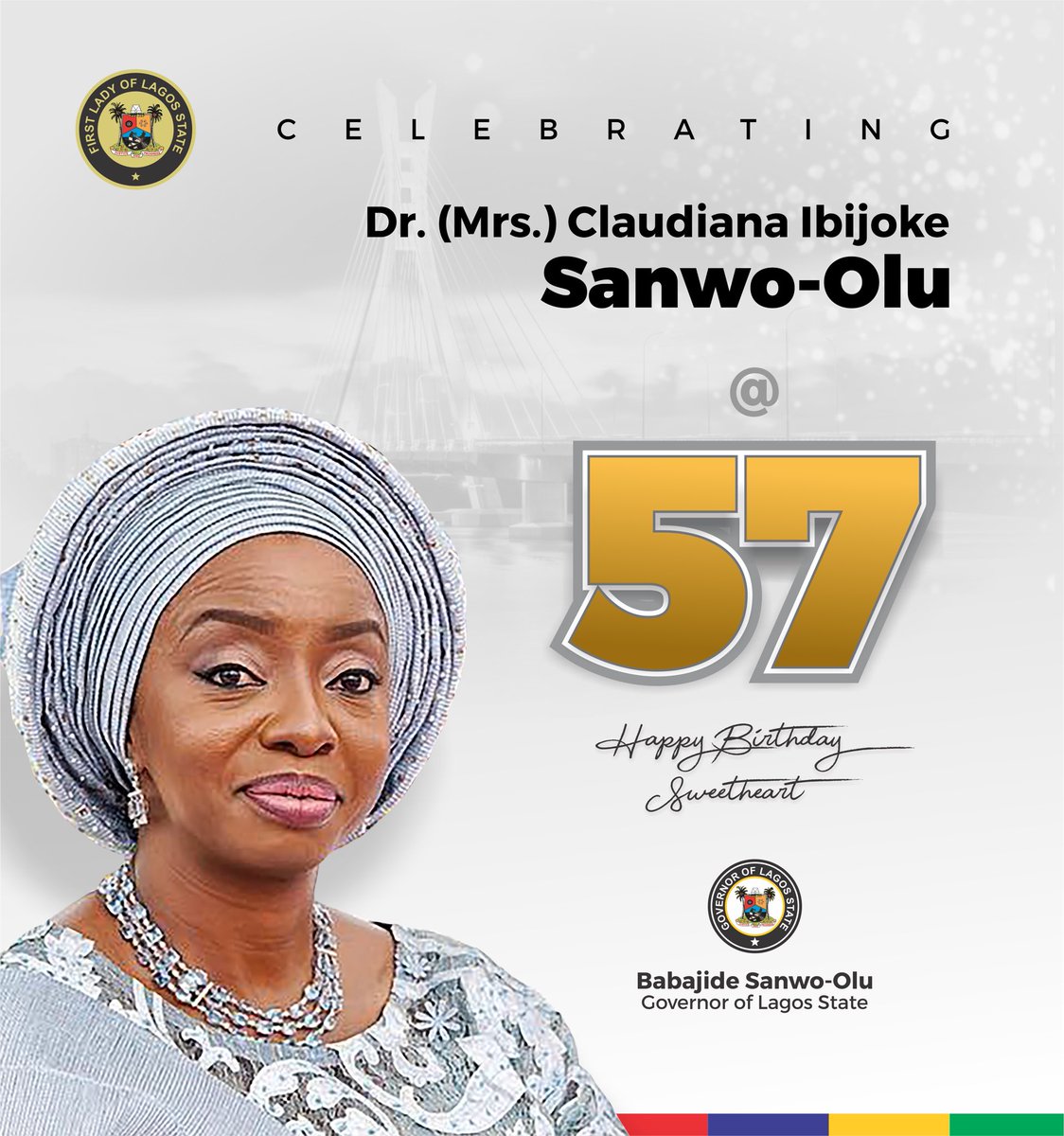 Today marks the birthday celebration of the incredible woman who stands beside me. Happy birthday to my wife, life partner, and the wonderful mother of our children, Dr. Ibijoke. 

Darling Joke, your strength, grace, and unwavering support lights up every moment of our lives.