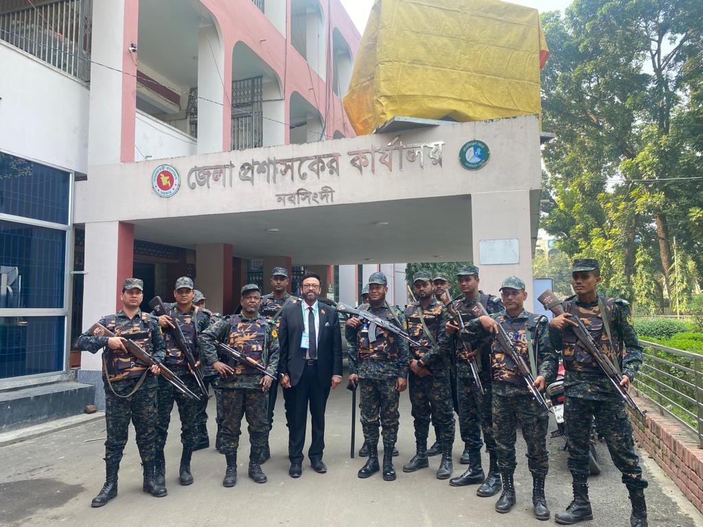 During election monitoring duties at various polling centers in Bangladesh yesterday.