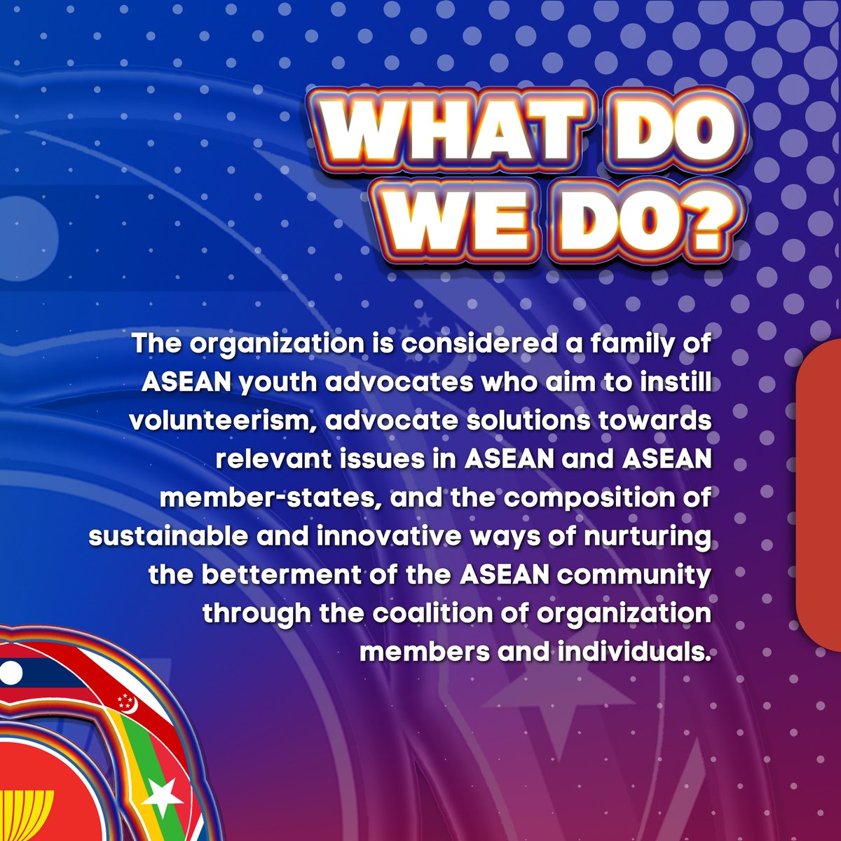 ayanphilippines's tweet photo. “𝗙𝗼𝗿 𝗼𝗻𝗲 𝗶𝗱𝗲𝗻𝘁𝗶𝘁𝘆 𝗮𝗻𝗱 𝗼𝗻𝗲 𝗔𝗦𝗘𝗔𝗡 𝘆𝗼𝘂𝘁𝗵 𝗰𝗼𝗺𝗺𝘂𝗻𝗶𝘁𝘆”

#ASEANYouthAdvocatesNetworkPhilippines
#TheAYANWay
#AYANPH https://t.co/kMGB1ewXPl
