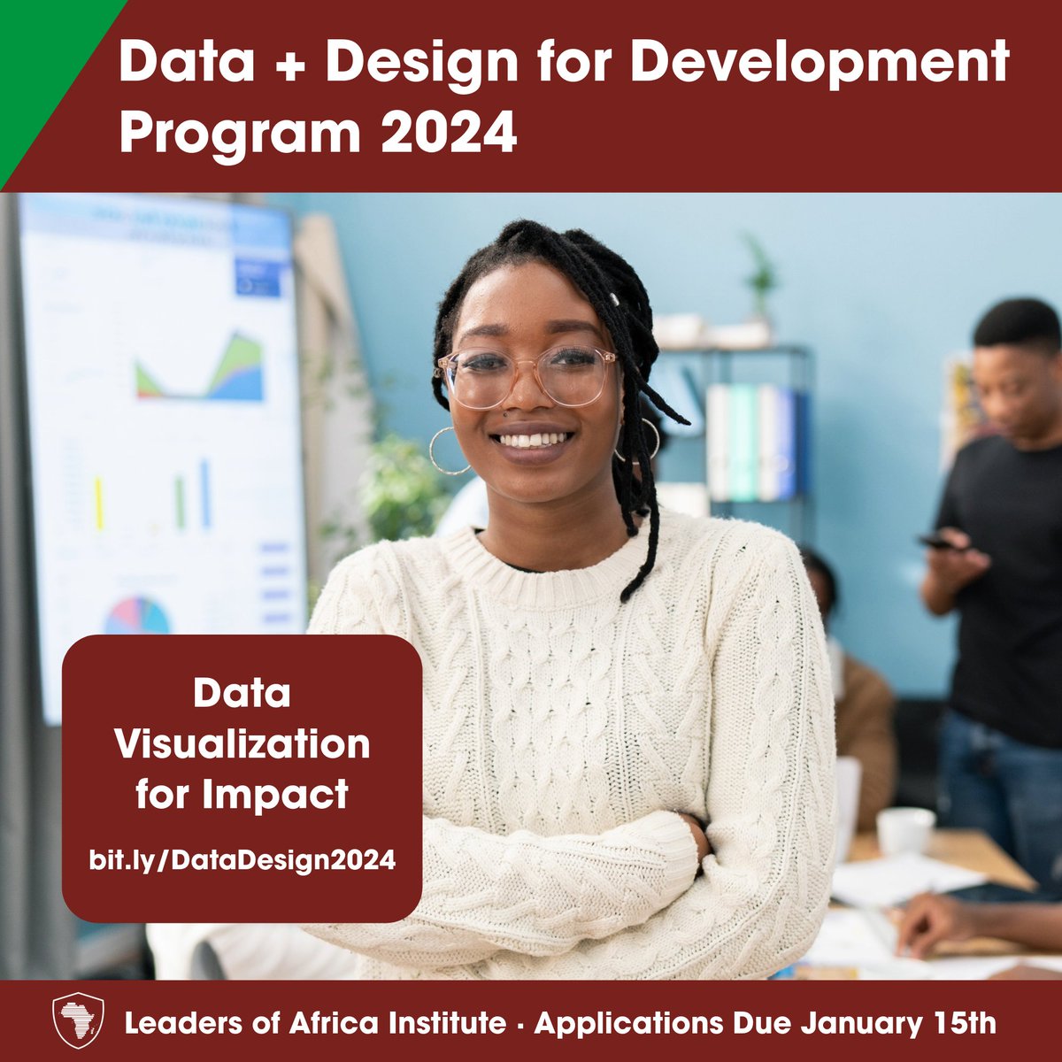 LeadersAfrica's tweet image. Just one more week until the application deadline on Monday, Jan 15th for the Data + Design for Development Program 2024. Accepted Scholars learn how to craft advanced data experiences in #Tableau, #PowerBi, #Datawrapper, and #Flourish
Learn more &amp;gt;&amp;gt; bit.ly/DataDesign2024