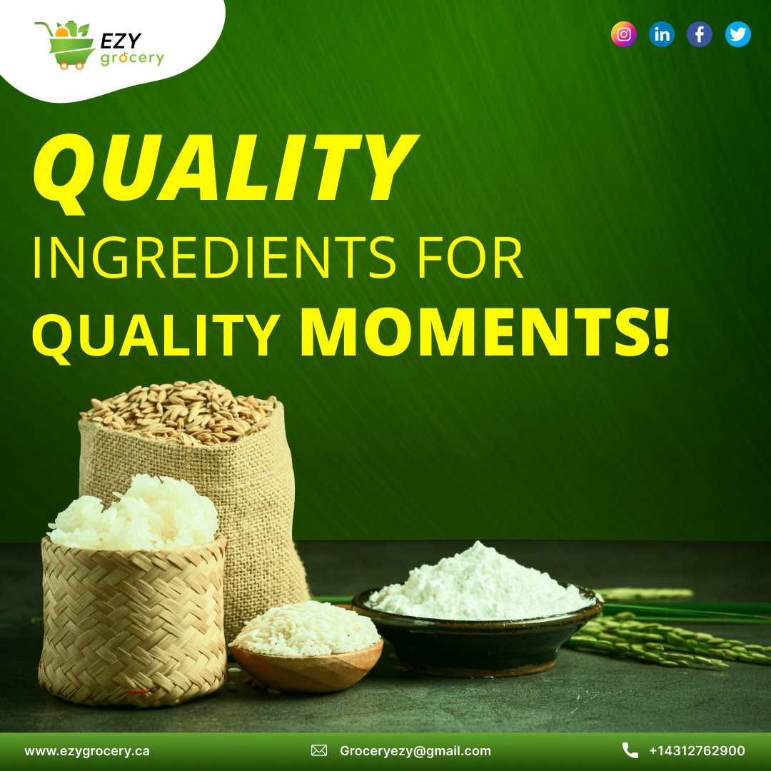 🛒 Quality ingredients for quality moments! 🌾🍅 
Elevate your culinary creations with the finest ingredients that bring flavor and joy to every meal. Craft memorable moments with the essence of quality in every dish! 🍲🌟 

#QualityIngredients #CulinaryJoy #CookingExcellence