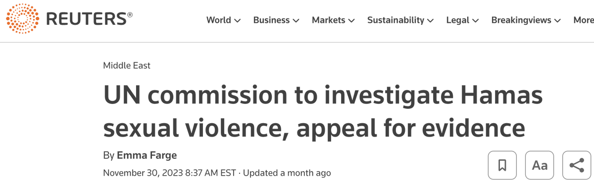 MaxBlumenthal's tweet photo. Remember when the UN announced a commission to investigate Hamas sexual violence against Israeli women on October 7 and Israel *refused* to participate on the grounds of "anti-Israel bias"? 

It's almost like they don't want any independent investigation of October 7 https://t.co/y22yRKJQuR