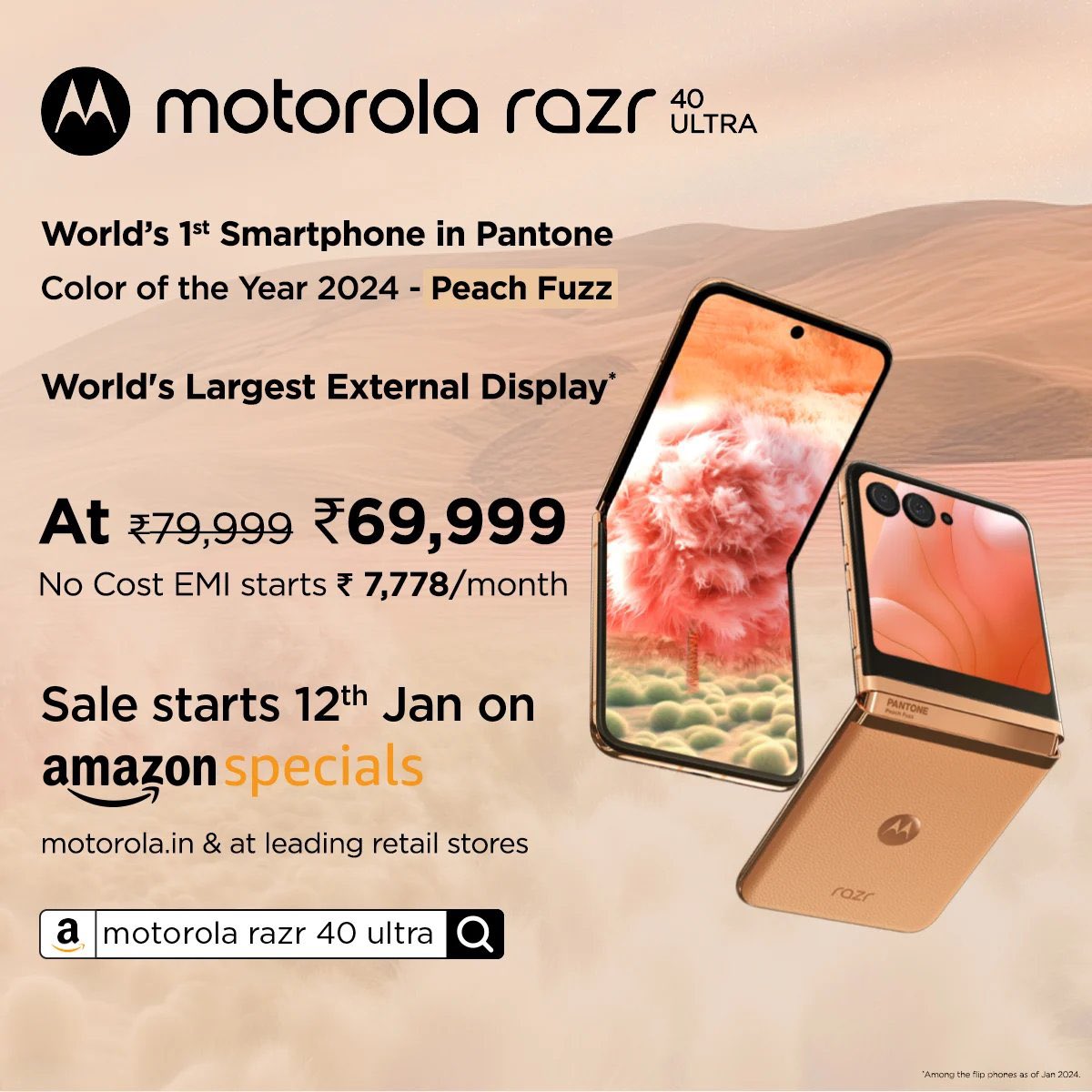 motorola razr 40 Ultra in Peach Fuzz colour variant..

#motorola #motorolarazr40Ultra