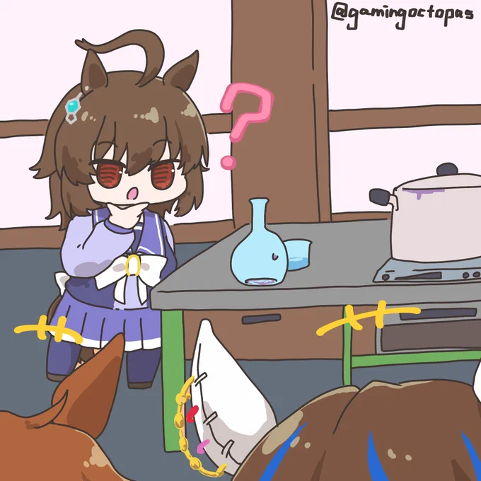 タキオンの薬を着色料と間違えカラフルなおでんを作るパマヘリ #ウマ娘