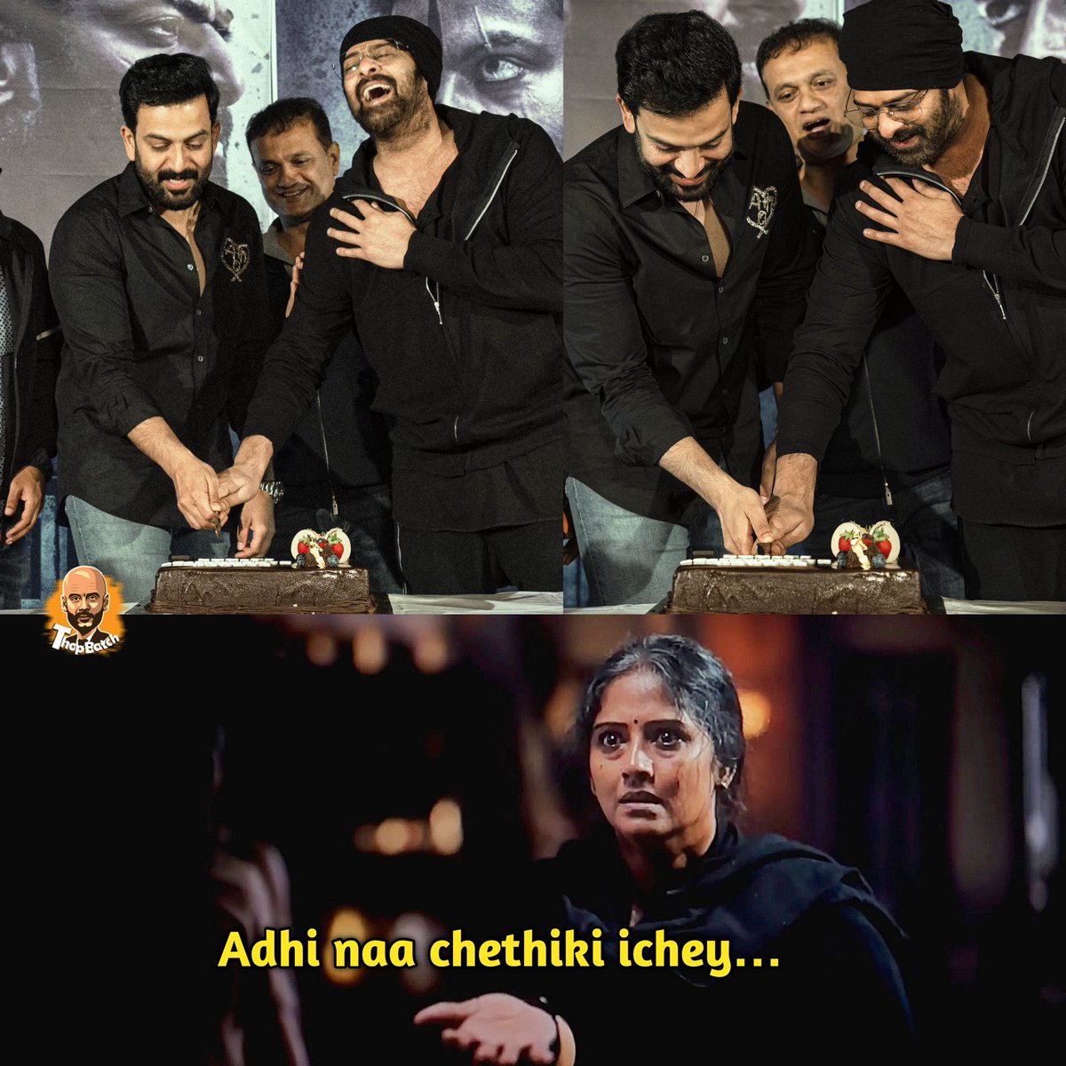 Thop_Batch's tweet photo. Ah scene gurthochi navvutunnadu anukunta darling😂❤️ 

#Prabhas #Salaar https://t.co/TM0Ch8h68f
