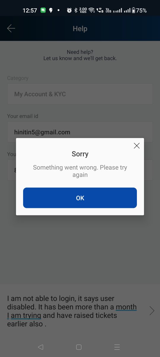 hinitin5's tweet photo. @MobiKwikSWAT 

I am not able to login and there is no way one can raise ticket and older tickets raised can be viewed only by logged in user.

Could someone solve the issue of user is disabled. https://t.co/wR18o9lWBd