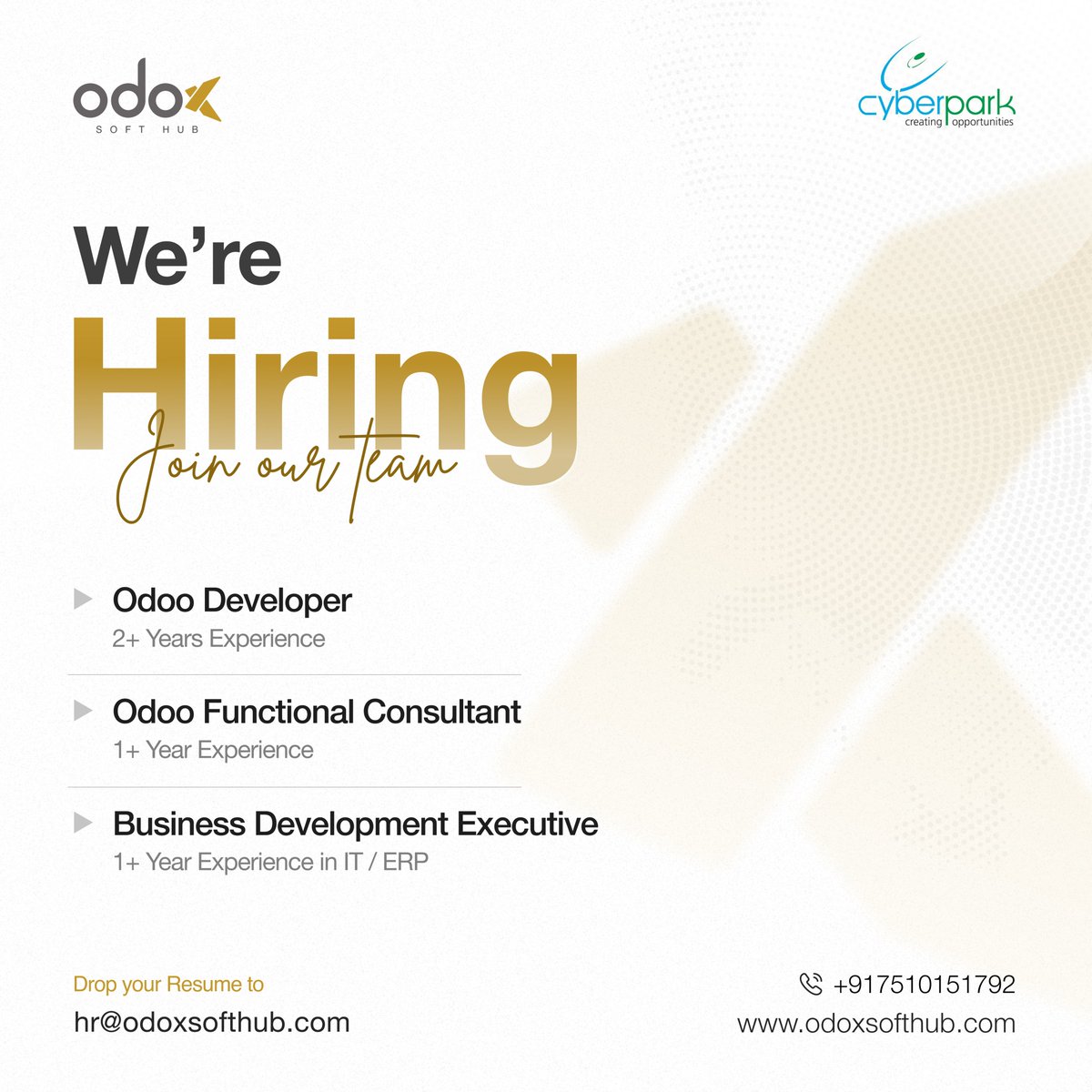 Come Join With Us 🤍
Apply now 📩 hr@odoxsofthub.com
Job Location: Cyberpark, Kozhikode
For more info, visit: odoxsofthub.com
#wearehiring #getintouchnow #hiring #jobvacancy2024 #odoo #openpositions #jobopportunity #FunctionalConsultant #hiringdeveloper #marketing